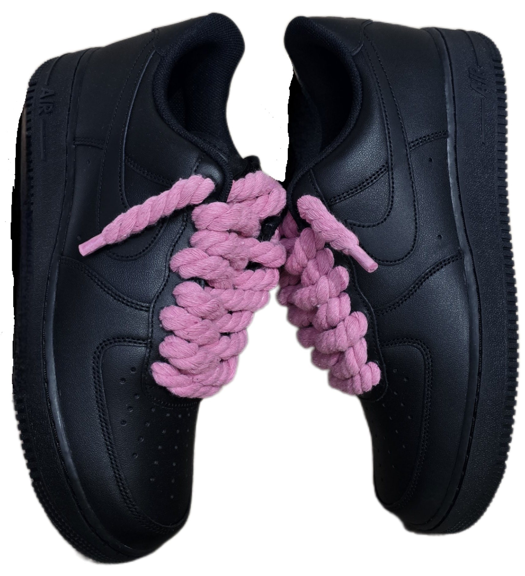 NIKE AIR FORCE 1 BLACK PINK ROPE LACES - Image 3
