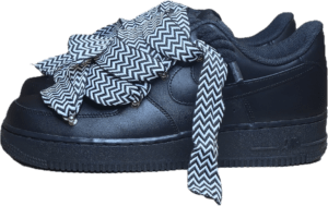 NIKE AIR FORCE 1 BLACK AND WHITE LANVIN ROPE LACES