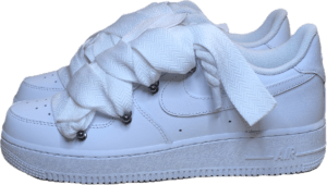 NIKE AIR FORCE 1 TRIPLE WHITE LANVIN ROPE LACES